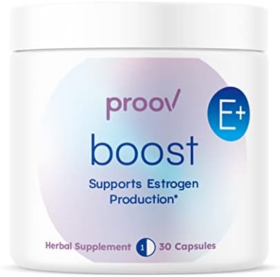 Proov Boost, Natural Fertility Supplement for Women to Support Balanced Estrogen Production, Menopause Support Supplement | Evening Primrose Oil Red Clover, Dong Quai, Black Cohosh, 30 Capsules (Капсулы) Proov