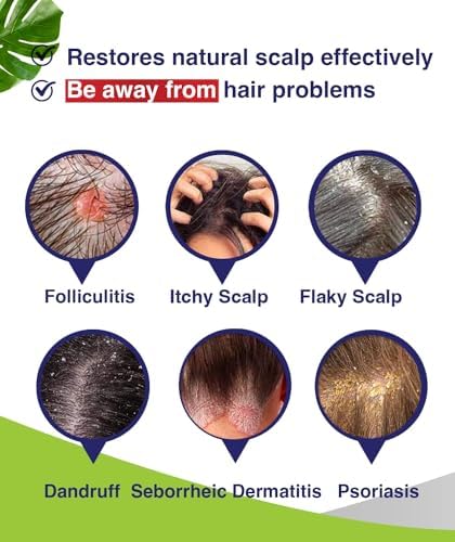 Anti-Fungal Shampoo for Folliculitis, Seborrheic Dermatitis, Scalp Psoriasis - Relieves Itchy & Dry Scalp PHARMBANNER