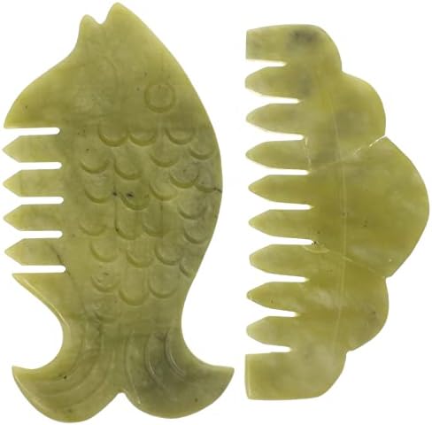 Healifty Resin Massage Comb 3Pcs - Guasha Scalp Comb, Handheld Gua Sha Scraping Massage Tool for Head Caring, Relax (Green & Yellow & Apricot) Healifty