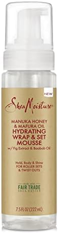 SheaMoisture Manuka Honey & Mafura Oil Wrap & Set Mousse Hydrating Made For Hold, Body, & Shine 7.5oz SheaMoisture