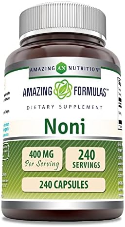 Amazing Formulas Noni 400 Mg per Serving (Порция) | 240 Capsules (Капсулы) Supplement | Non-GMO | Gluten Free | Made in USA Amazing Nutrition