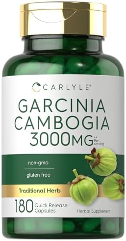 Carlyle Garcinia Cambogia 3000mg | 180 Capsules (Капсулы) | Non-GMO, Gluten Free Supplement Extract Carlyle