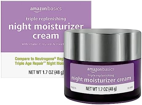 Amazon Basics Triple Replenishing Moisturizer, Night Cream, 1.7 Ounces, 1-Pack Amazon Basics