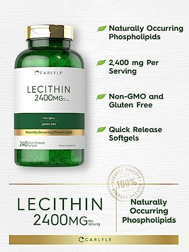 Carlyle Lecithin 2400mg | 240 Softgel Capsules | Phospholipid Supplement | Non-GMO, Gluten Free Carlyle