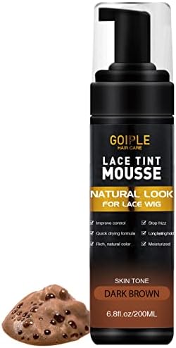 Goiple Lace Tint Melting Hair Mousse, 6.8 fl oz - Natural Finishing Color for Women Wigs Toupees and Hairpieces (Dark Brown) Goiple