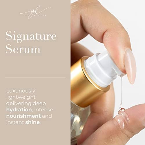 Goldie Locks Signature Serum, Strengthen and Repair Damaged Hair, Safe for Extensions & Colored Hair, Luxuriously Lightweight, Gives Intense Nourishment and Shine, Protection From Heat & UV Rays Goldie Locks