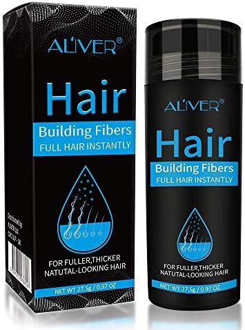 ALIVER Hair Fibers for Thinning Hair for Women & Men, Extra Spray Applicator, Black, 27.5 Gr Hair Powder Bald Spot Cover Up, Instantly Hair Filler, Undetected & Natural ALIVER