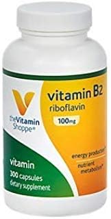 Vitamin B2 (Riboflavin) 100mg - Energy Production & Nutrient Metabolism Support Supplement, Essential B Vitamin - Once Daily, Gluten Free (100 Capsules (Капсулы)) by The Vitamin Shoppe The Vitamin Shoppe