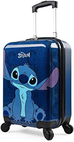 Disney Stitch Suitcase Set or Individual, Hard Shell Suitcase with Wheels 28L, 50L or 91L, 4 Wheels (Navy Stitch Small) Disney