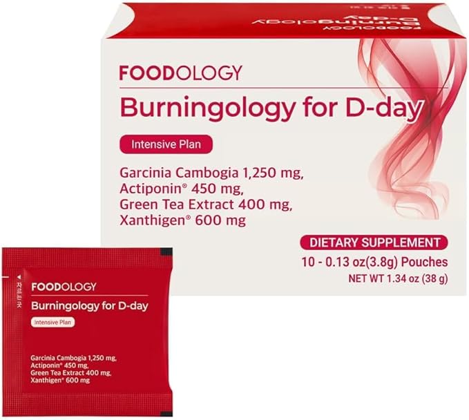 FOODOLOGY Burningology D-Day (Pack of 1, 10 Days) - Jiaogulan, Wakame Complex, Green Tea Extract, Garcinia Cambogia Supplement. FOODOLOGY