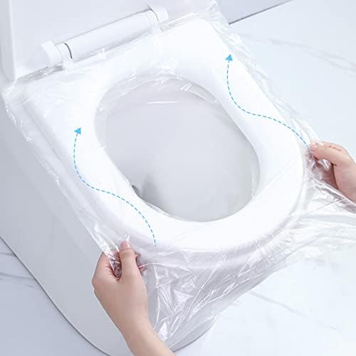 100 PCS Travel Disposable Toilet Seat Cover Individually Wrapped Fit for Kids Potty Training and Adult, Road Trips, Airports,Hotel, Beach Trips, Easy to Use and Waterproof, Not Flushable SJORHNUS