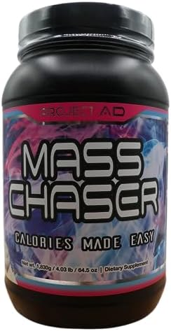 Project AD Mass Chaser, Mass Gainer Protein, Whey Protein and MCT Oil, 500 Calories Per Serving (Порция) (30 Servings (Порции), Belgian Chocolate) PROJECT AD LLC