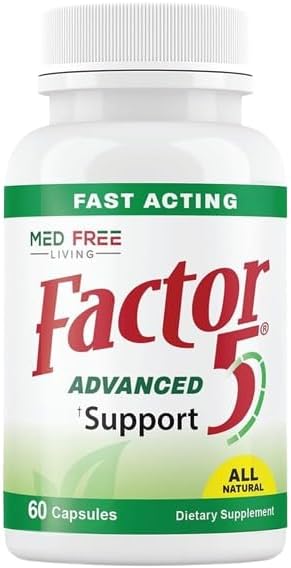 Factor 5 Med Free Living Advanced Joint Health Supplement. with Turmeric, Stinging Nettle, Horsetail, Garlic and Celery Seed, Supports Joint Comfort, Mobility and Strength (60 Count) Medfree Living