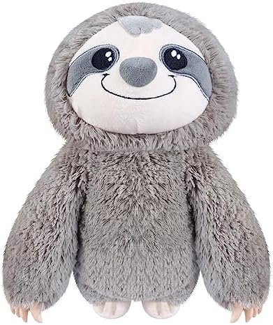 SuzziPad Microwavable Stuffed Animal, Heated Stuffed Animals Sloth Plush for Anxiety, Bedtime, Cuddle & Companion, Soreness & Pain Relief, Warmer Sloth Stuffed Animal, Sloth Gifts for Women & Girls SUZZIPAD