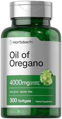 Horbäach Oregano Oil | 4000mg | 300 Softgel Capsules | Naturally Occurring Carvacrol | Non-GMO and Gluten Free Extract Formula Horbäach