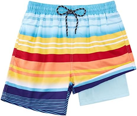 Cozople Boys Swim Trunks Compression Liner Swim Shorts Quick Dry Bathing Suit with Boxer Brief Swimwear 2-20T Cozople