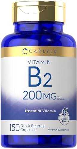 Carlyle Vitamin B-2 | Riboflavin | 200mg | 150 Count | Vegetarian, Non-GMO & Gluten Free Essential Supplement Carlyle