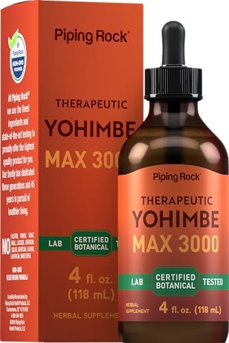 Piping Rock Yohimbe Bark Extract Liquid (Жидкость) | 4 Fl Oz | Supplement for Men & Women | Alcohol Free Herbal Drops (Капли) | Vegetarian, Non-GMO, Gluten Free Piping Rock