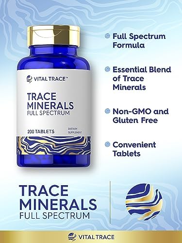 Carlyle Trace Minerals | 200 Tablets | Full Spectrum Supplement | Non-GMO & Gluten Free Complex | by Vital Trace Carlyle