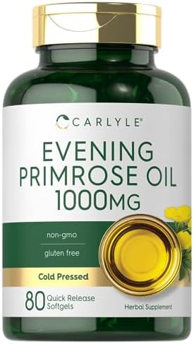 Carlyle Evening Primrose Oil Capsules (Капсулы) 1000mg | 80 Softgels (Мягкие капсулы) | Non-GMO & Gluten Free Carlyle