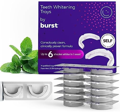 BURST Teeth Whitening Kit - Sensitive Teeth Friendly - 3 Treatments with 12.5% Hydrogen Peroxide - Up to 3 Shades Whiter After First Treatment - Teeth Whitener with Prefilled Gel Trays Burst