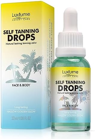 Face Tanning Drops Gradual Tan,Anti-Aging,Glow Drops for Face Self Tanning Provides an Even,Customizable Glow,1.08 Fl Oz Luxfume