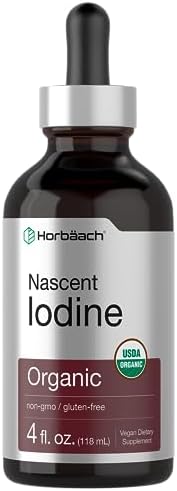 Horbäach Nascent Iodine | 325mcg | 4oz | Organic Liquid Supplement | Vegan, Non-GMO & Gluten Free Vitamin Horbäach