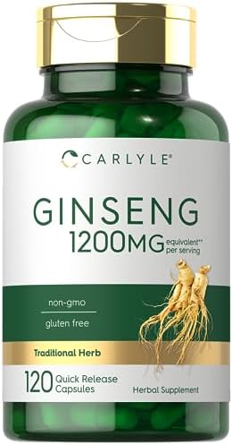 Carlyle Ginseng | 120 Capsules | 1,200mg | Non-GMO and Gluten Free Supplement Carlyle