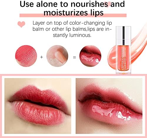 Hydrating Lip Glow Oil, Plumping Lip Oil, Tinted Lip Balm Lip Care, Transparent Toot Lip Oil, Moisturizing Lip Gloss, Non-Sticky Long Lasting Lip Oil Gloss, Lip Plumper Gloss (Rosewood) Carlos-CCC