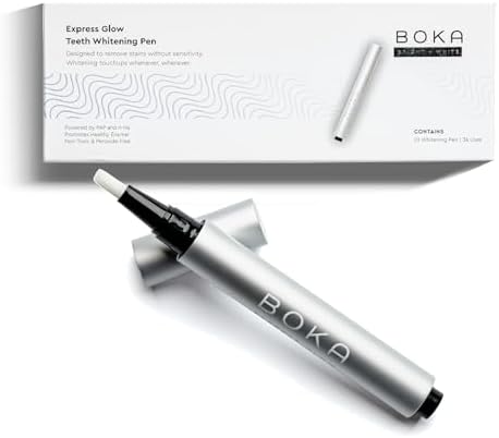 Boka Whitening Express Glow Teeth Whitening Pen - Powered by PAP & Nano-hydroxyapatite - 10 Shades Whiter within 7 Days - Easy to Use, Painless Whitener for Sensitive Teeth Boka