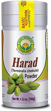 BASIC AYURVEDA Haritaki Powder | 3.53 Oz (100g) | Organic Harad Powder for Healthy Digestion | Natural Terminalia Chebula BASIC AYURVEDA