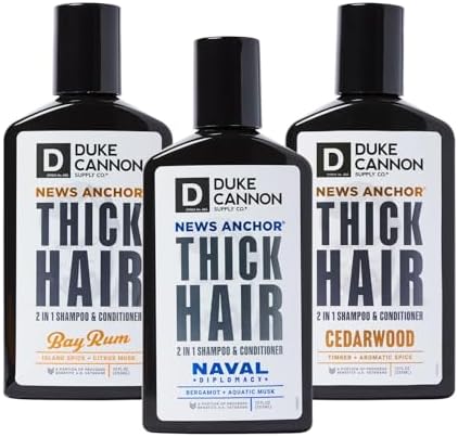 Duke Cannon NEWS ANCHOR 2-IN-1 HAIR WASH (CEDARWOOD, 10 fl. oz (Pack of 2)) Duke Cannon Supply Co.