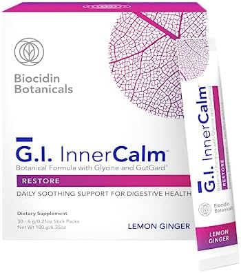 Biocidin Gut Health Drink Mix - GI Inner Calm - Support Digestive Health, GI Detox and a Healthy Mood & Sense of Calm - Soothing Restorative Formula with Glycine & No Glutamine (30 Stick Packs) Bio-Botanical Research