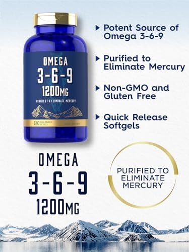 Carlyle Omega 3-6-9 1200mg | 180 Softgel Capsules | Triple Omega Supplement | Fish, Flaxseed & Borage Oils with EPA & DHA | Non-GMO & Gluten Free Carlyle