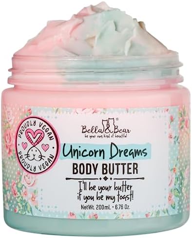 Bella & Bear Unicorn Dreams Body Butter - Skin Care Vegan, Cruelty-Free, Nourishing Butter Cream - Hydrating & Moisturizing Skincare - All Skin Types Bella and Bear