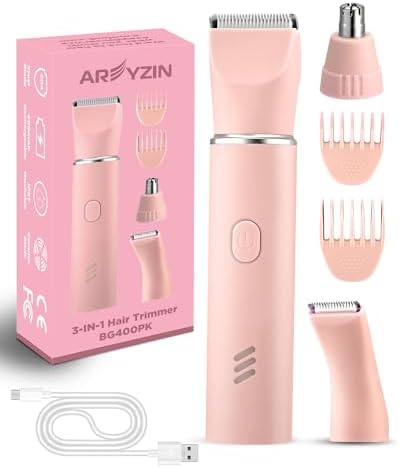 AREYZIN Waterproof Bikini Trimmer Women Electric Razor for Women with Snap-in Ceramic Blades IP7X Washable Head,Wet and Dry Use,Green AREYZIN