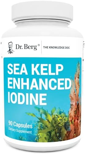 Dr. Berg Sea Kelp Enhanced Iodine - 200 mcg of Premium Iodine - Seaweed Blend Includes Klamath Blue-Green Algae & Sea Kelp - 90 Capsules (Капсулы) Dr. Berg Nutritionals