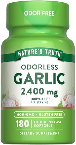 Nature's Truth Odorless Garlic Softgels (Мягкие капсулы) | 2400mg | 180 Count | Non-GMO & Gluten Free Supplement Nature's Truth