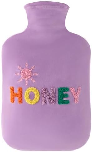 samply Hot Water Bottle with Soft Cover, 2L Hot Water Bag for Hot and Cold Compress, Hand Feet Warmer, Flower samply