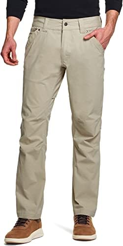 CQR Men's Vent Stretch Pants, Quick Dry Lightweight Casual Cargo Pants, Water Resistant Straight-Fit Utility Work Pants CQR