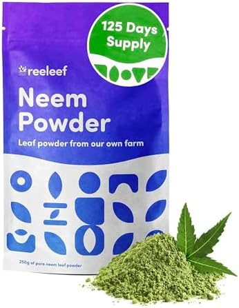 Neem Powder (Порошок) from Pure Neem Leaves - 8.8 oz (Унции) - Effective Neem Powder Made with Certified Organic Neem Leaves - No Additives - Vegan Friendly Reeleef