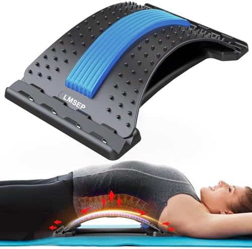 Back Stretcher for Lower Back Pain Relief, Multi Level Back Cracker Board for Herniated Disc, Scoliosis, Spine Decompression, Back Cracking Device, Upper and Lower Back Stretcher LMSEP