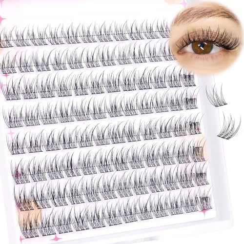 Lash Clusters Wispy Individual Lash Extensions Natural Cluster Lashes 9-11MM 96pcs DIY Eyelash Extension C Curl Eyelash Clusters by Ruairie Ruairie