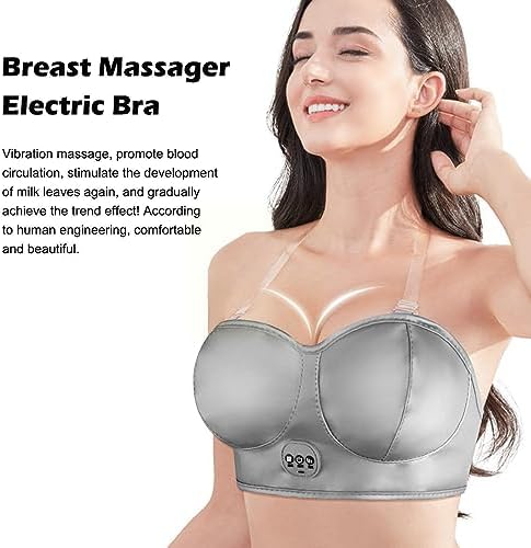 Smart Electric Breast Massager, Rechargeable USB Bra with Multi-Functional Massage Function, Promotes Breast Health, ESICSF Enlargement and Prevents Sagging, Intelligent Heating (Gray) ERICSF