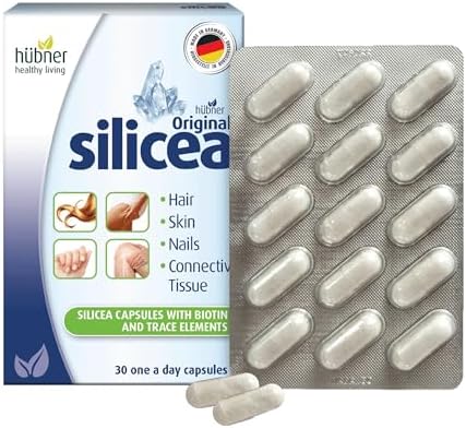 Hübner Original Silicea Gel (Гель) One a Day Capsules (Капсулы) for Hair, Skin, Nails, and Connective Tissue, Pure Colloidal Silica Gel Formula, No Additives or Preservatives, 30 Servings (Порции) Hubner