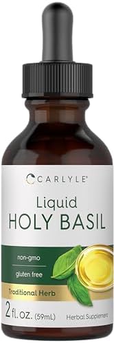 Carlyle Holy Basil Extract Liquid (Жидкость) | 2 Fl Oz | Tulsi Herb Tincture | Vegetarian | Non-GMO, Gluten Free Supplement Carlyle