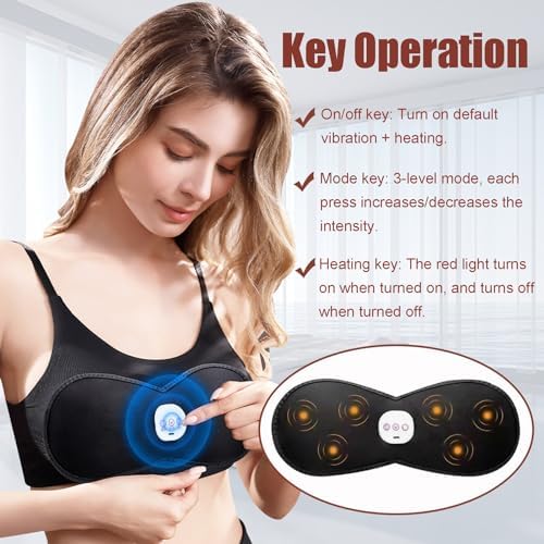 Electric Massage Bra,Breast Enhancer Massage Bra Intelligent Heating Massage with 3 Modes VesanA