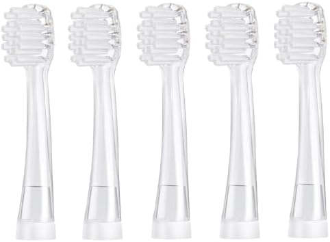 Baby Toothbrush Replacement Heads Compatible with Papablic BabyHandy/Gina/Debby/Arya, Compatible with Brush-Baby BabySonic, for Seago SG902/SG602, Toddler Toothbrush Heads 0-3 Years 5 Pack FamiHealth