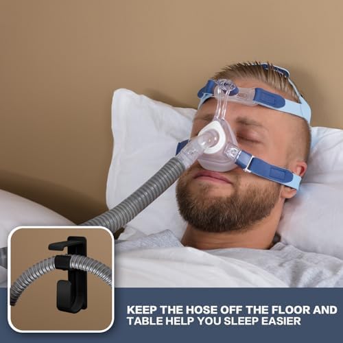 CPAP Hose Holder Hanger cpap Mask Hook & Tubing Holder for Bed with Anti-Skid Function Avoids Hose Tangle and 4 Removable Refill Strips（Damage-Free Hanging） cpap Machine Supplies AkioPey