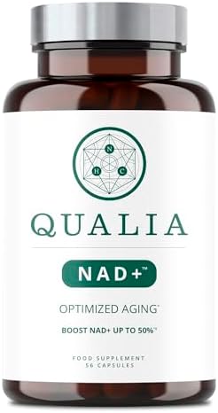 Qualia NAD+ Nicotinamide riboside nr Supplement, Can Boost NAD+ Levels up to 50% with: NR (nicotinamide riboside from NIAGEN), Niacin & Niacinamide - Vegan (56 Caps), (1 Month Supply) NEUROHACKER COLLECTIVE